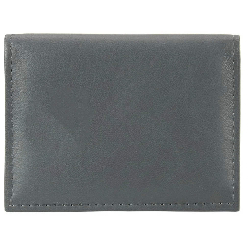 Genuine Leather Credit Crad Case Men Slim Wallet Gray Mini Bifold ID Gift